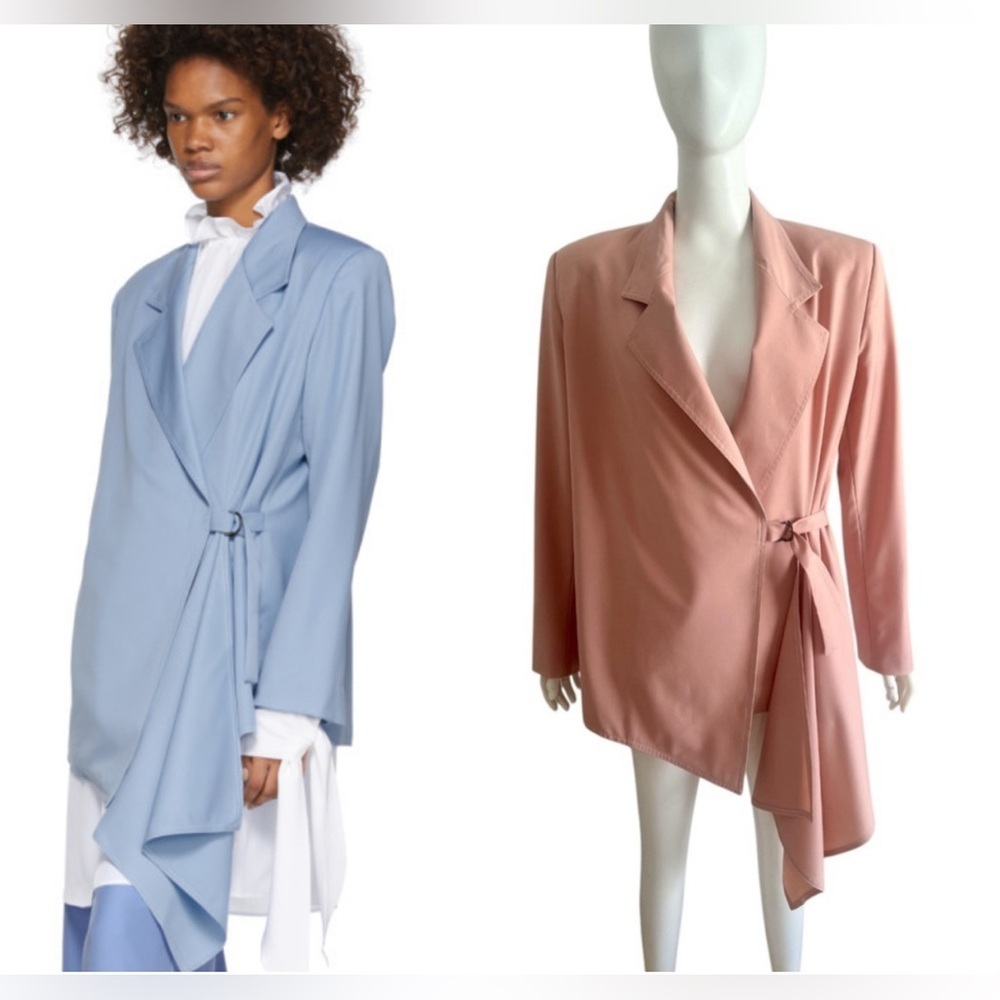 NWOT Pyer Moss Women’s Oversized Napkin Wrap Wool Blazer Pink Size Small Classic